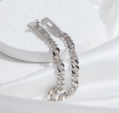 [LUCKY LOVE]KELLY CHAIN SILVER DIAMOND BRACELET