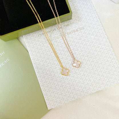 [LUCKY LOVE]CLOVER MINI 9.5MM WHITE MOTHER-OF-PEARL NECKLACE