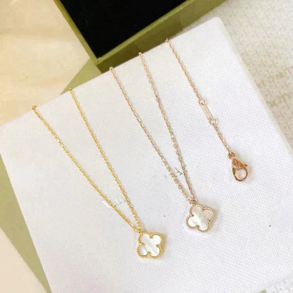[LUCKY LOVE]CLOVER MINI 9.5MM WHITE MOTHER-OF-PEARL NECKLACE