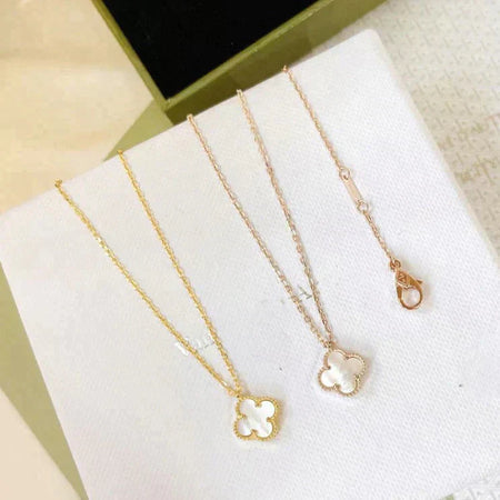 [LUCKY LOVE]CLOVER MINI 9.5MM WHITE MOTHER-OF-PEARL NECKLACE