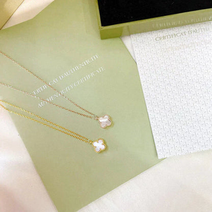 [LUCKY LOVE]CLOVER MINI 9.5MM WHITE MOTHER-OF-PEARL NECKLACE