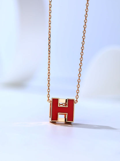 [LUCKY LOVE]H CAGE PINK GOLD NECKLACE