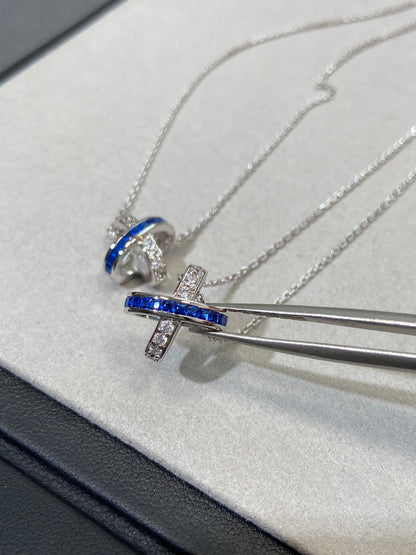 [LUCKY LOVE]LIENS DIAMOND SILVER NECKLACE