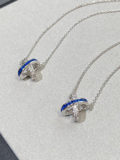 [LUCKY LOVE]LIENS DIAMOND SILVER NECKLACE