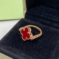 [LUCKY LOVE]CLOVER RIVERSIBLE PINK GOLD RING