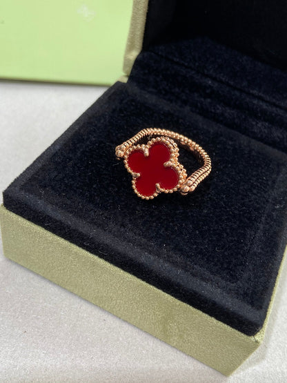 [LUCKY LOVE]CLOVER RIVERSIBLE PINK GOLD RING