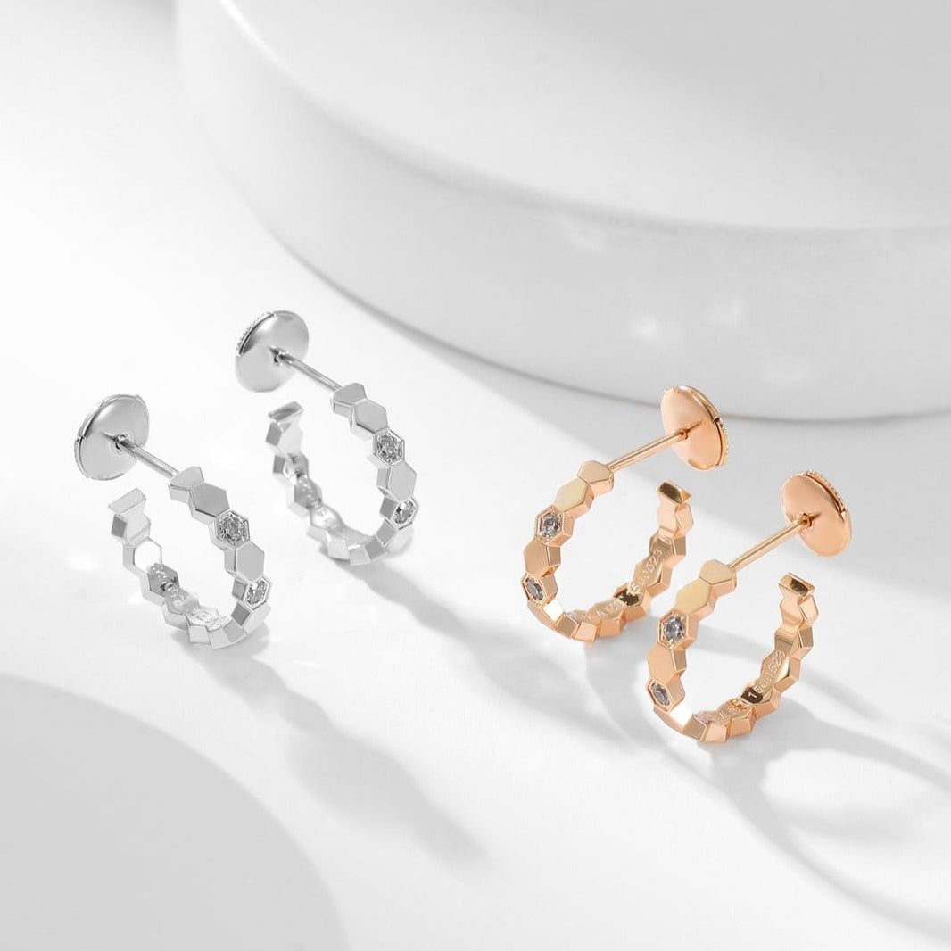 [LUCKY LOVE]BEE LOVE DIAMOND HOOP EARRINGS