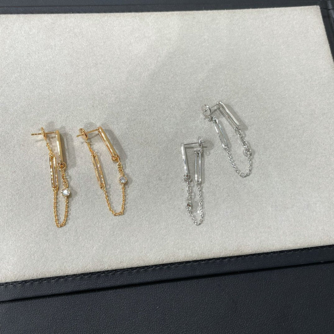 [LUCKY LOVE]CHAINE CHAOS DIAMOND DROP EARRINGS