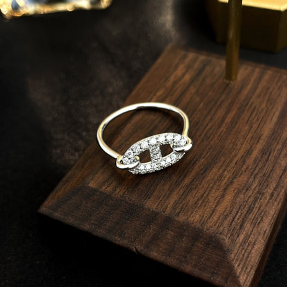 [LUCKY LOVE]RONDE SMALL SILVER DIAMOND RING