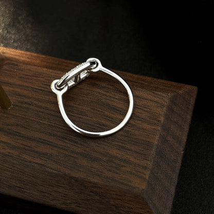 [LUCKY LOVE]RONDE SMALL SILVER DIAMOND RING