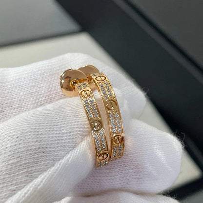 [LUCKY LOVE]LOVE EARRINGS 3.6MM DIAMOND PAVED