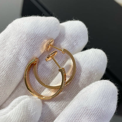 [LUCKY LOVE]LOVE DIAMOND PINK GOLD HOOP EARRINGS