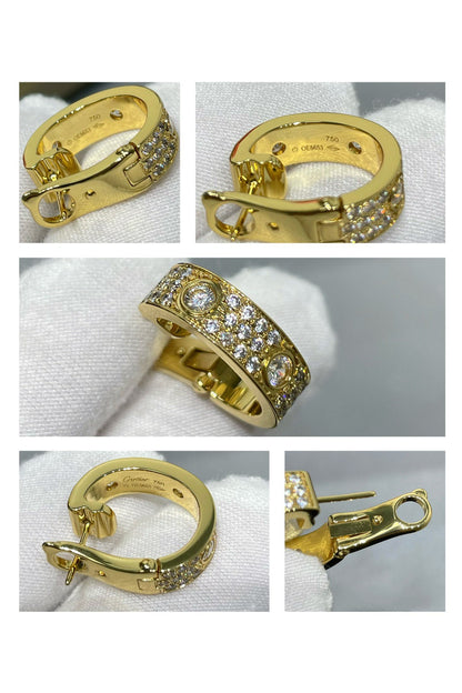 [LUCKY LOVE]LOVE 5.5MM DIAMOND PAVED EARRINGS