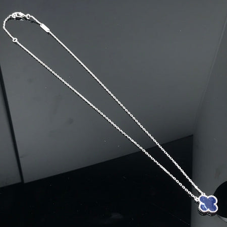 [LUCKY LOVE]CLOVER PIETERSITE SILVER LONG NECKLACE