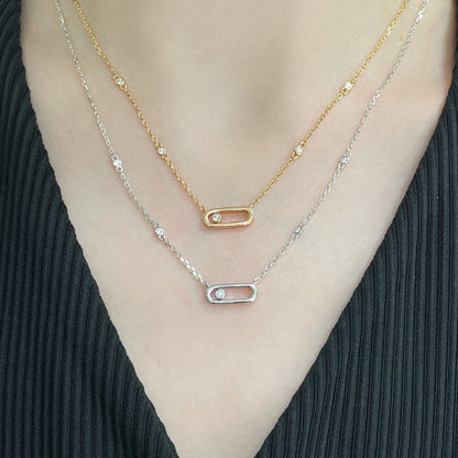 [LUCKY LOVE]MOVE UNO DIAMOND NECKLACE