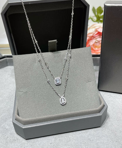 [LUCKY LOVE]MY TWIN 2 ROW DIAMOND NECKLACE