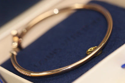 [LUCKY LOVE]IDYLLE PINK GOLD OPEN BRACELET DIAMOND PAVED