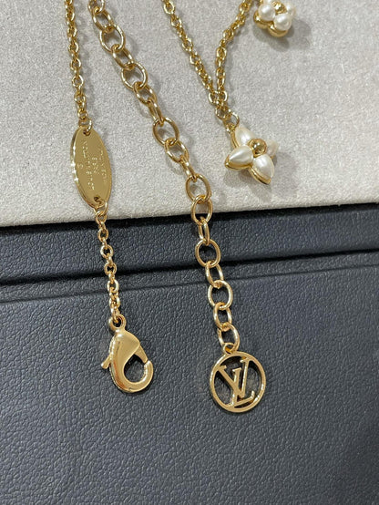[LUCKY LOVE]FLOWERGRAM GOLD MOP DOUBLE ROW NECKLACE