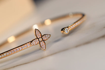 [LUCKY LOVE]IDYLLE GOLD OPEN BRACELET DIAMOND PAVED