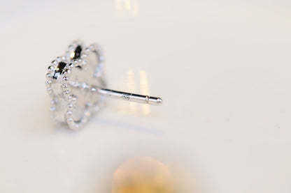 [LUCKY LOVE]CLOVER MINI TURQUOISE SILVER STUD EARRINGS