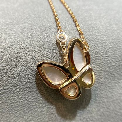 [LUCKY LOVE]BUTTERFLY MOP DIAMOND NECKLACE