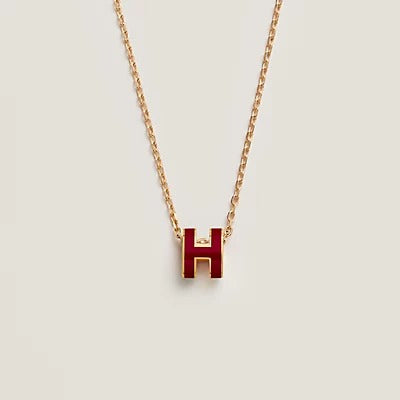 [LUCKY LOVE]HM CLIC RED ENAMEL GOLD NECKLACE