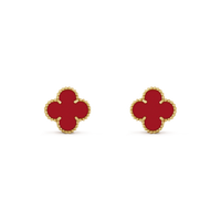 [LUCKY LOVE]CLOVER MINI 9.5MM CARNELIAN EARRINGS