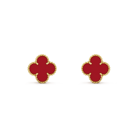 [LUCKY LOVE]CLOVER MINI 9.5MM CARNELIAN EARRINGS