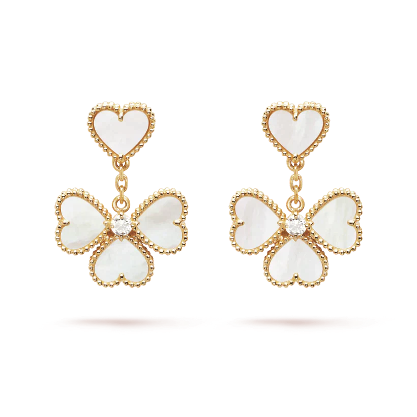 [LUCKY LOVE]CLOVER SWEET WHITE MOP EARRINGS