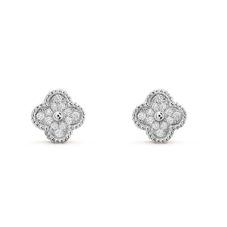 [LUCKY LOVE]CLOVER MINI DIAMOND STUD EARRINGS