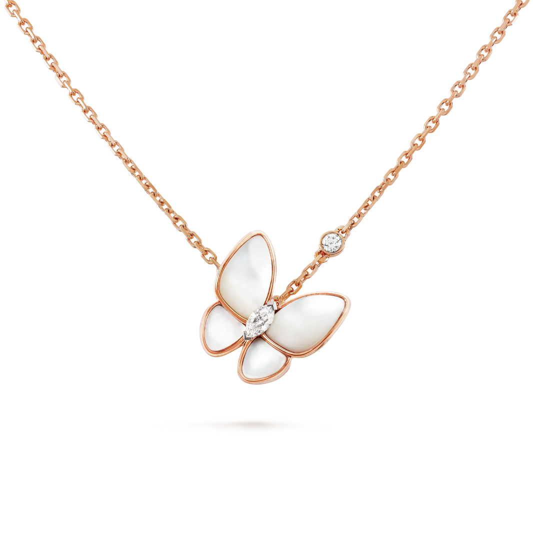 [LUCKY LOVE]BUTTERFLY MOP DIAMOND NECKLACE