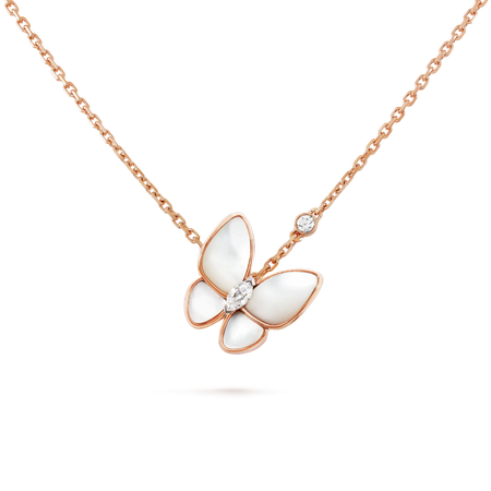 [LUCKY LOVE]BUTTERFLY MOP DIAMOND NECKLACE