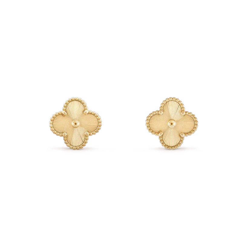 [LUCKY LOVE]CLOVER MINI 9.5MM LASER EARRINGS
