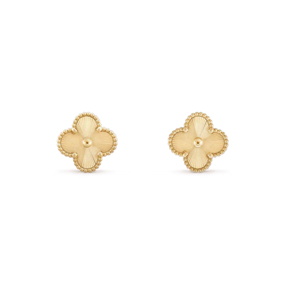 [LUCKY LOVE]CLOVER MINI 9.5MM LASER EARRINGS