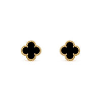 [LUCKY LOVE]CLOVER MINI 9.5MM BLACK MOP EARRINGS
