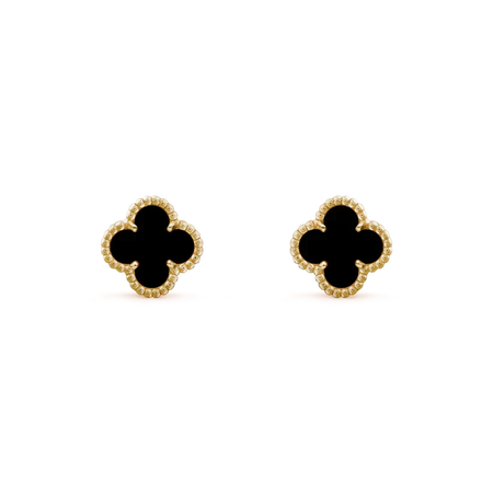 [LUCKY LOVE]CLOVER MINI 9.5MM BLACK MOP EARRINGS