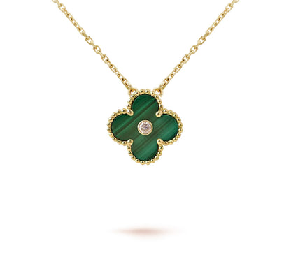 [LUCKY LOVE]CLOVER 15MM CHRISTMAS LIMITED EDITION SINGLE FLOWER NECKLACE
