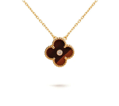 [LUCKY LOVE]CLOVER 15MM CHRISTMAS LIMITED EDITION SINGLE FLOWER NECKLACE