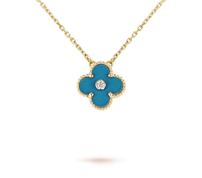 [LUCKY LOVE]CLOVER 15MM CHRISTMAS LIMITED EDITION SINGLE FLOWER NECKLACE