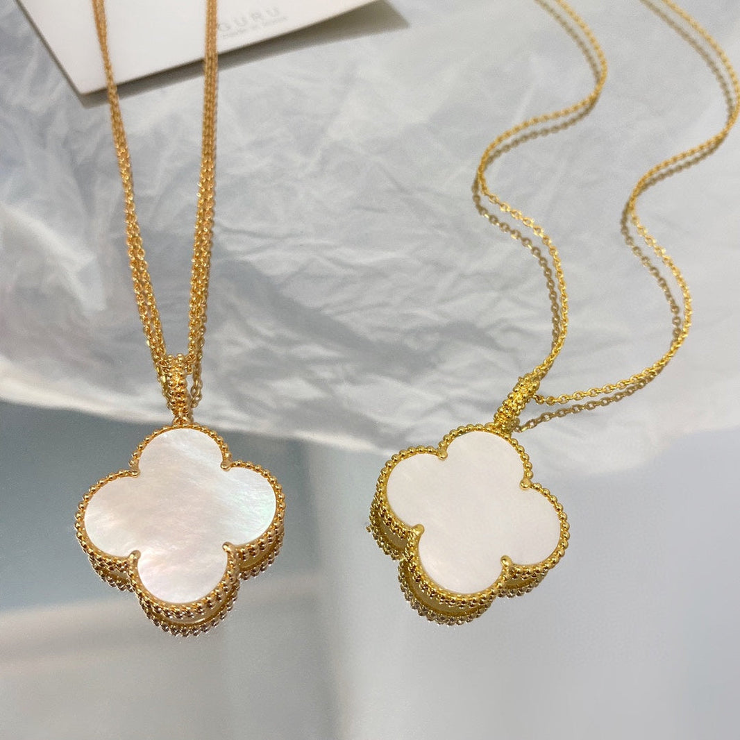 [LUCKY LOVE]CLOVER 25MM MOP LARGE PENDANT NECKLACE