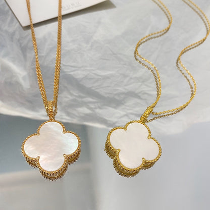 [LUCKY LOVE]CLOVER 25MM MOP LARGE PENDANT NECKLACE