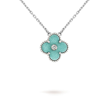 [LUCKY LOVE]CLOVER 15MM CHRISTMAS LIMITED EDITION SINGLE FLOWER NECKLACE
