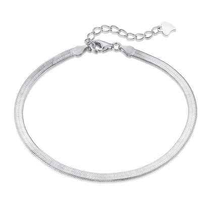 [LUCKY LOVE]Flat Snake Bone Chain Blade Necklace