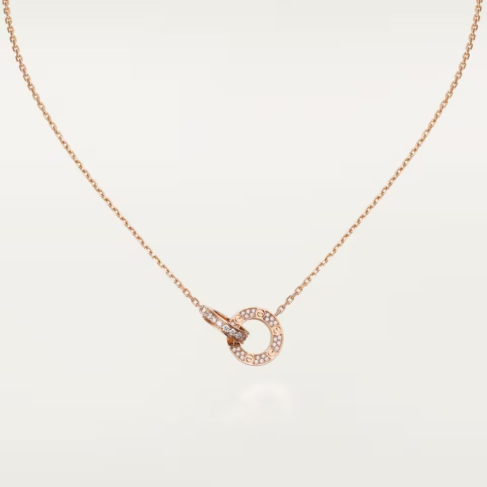 [LUCKY LOVE]LOVE  FULL DIAMOND PENDANT NECKLACE