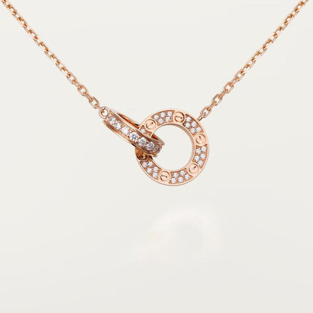[LUCKY LOVE]LOVE  FULL DIAMOND PENDANT NECKLACE