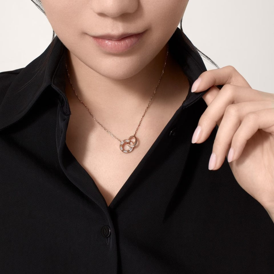 [LUCKY LOVE]LOVE  FULL DIAMOND PENDANT NECKLACE