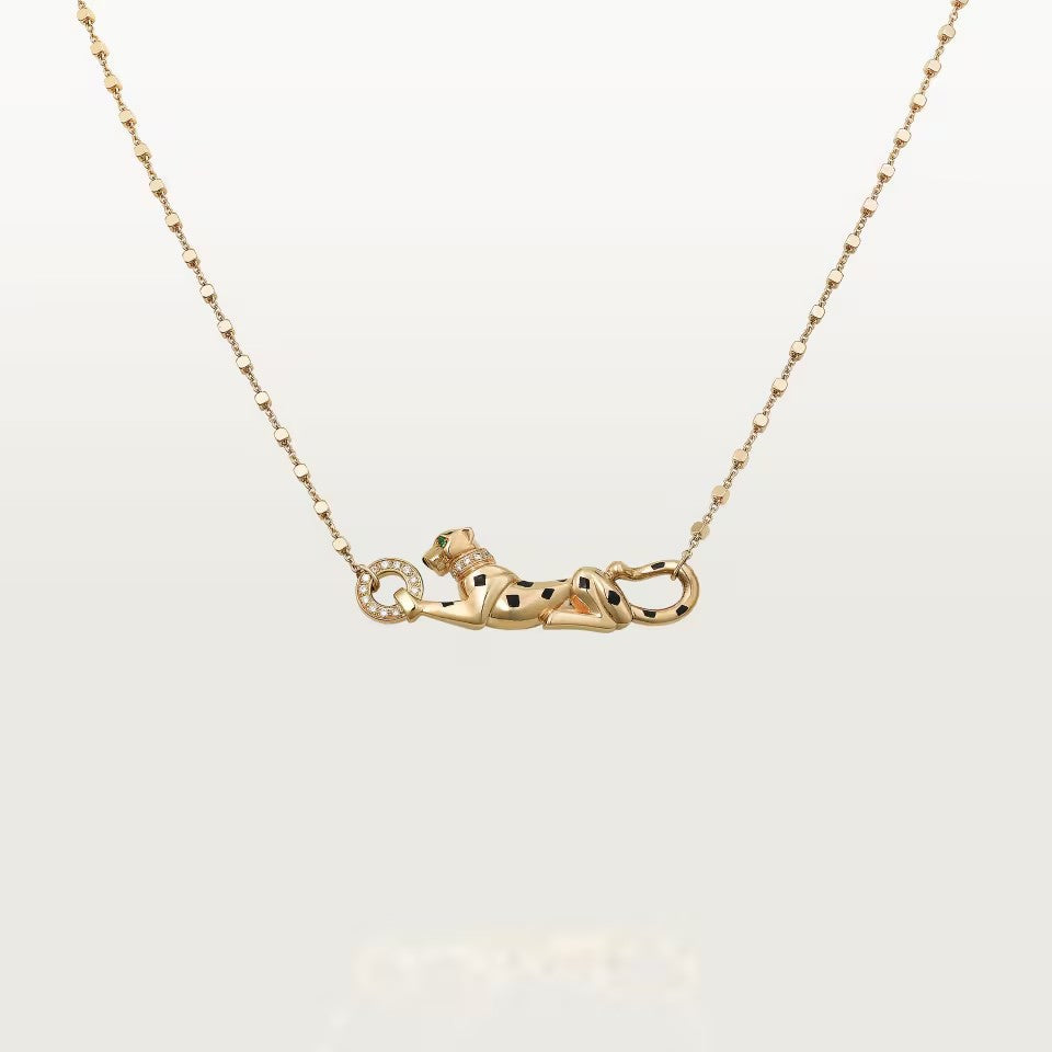 [LUCKY LOVE]PANTHERE FULL DIAMOND NECKLACE