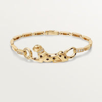 [LUCKY LOVE]PANTHERE HALF DIAMOND ON CHAIN BRACELET