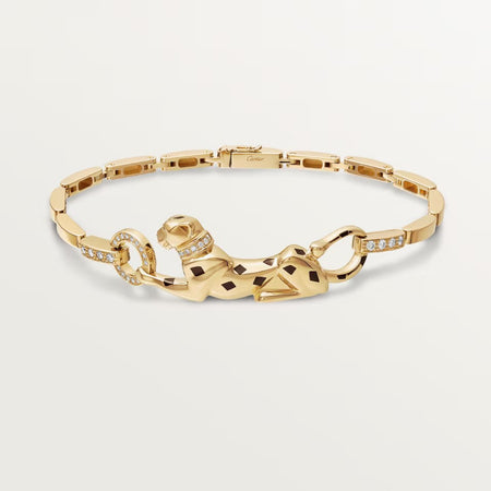 [LUCKY LOVE]PANTHERE HALF DIAMOND ON CHAIN BRACELET