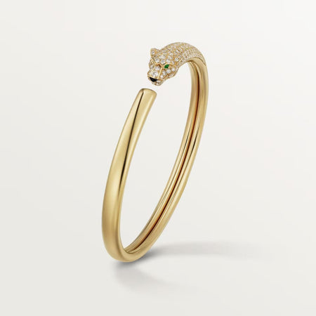 [LUCKY LOVE]PANTHERE HALF DIAMOND OPEN BRACELET